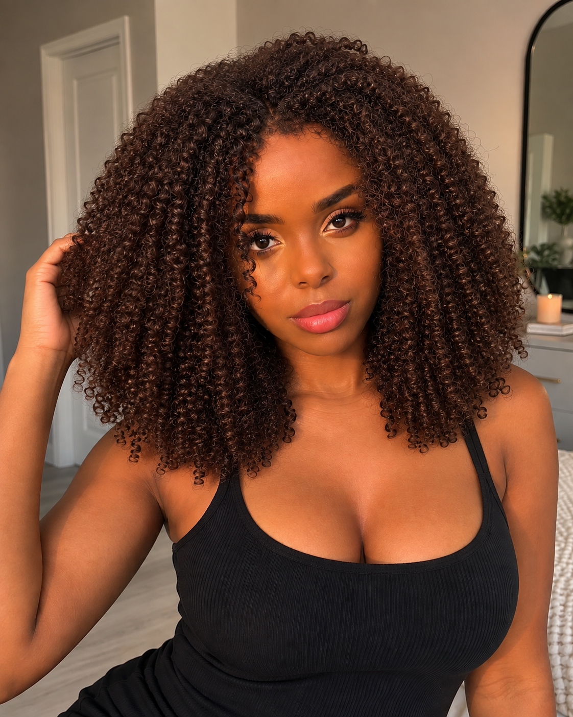 Aurora HD Lace Glueless Kinky Curly Brown 100% Human Hair Wig