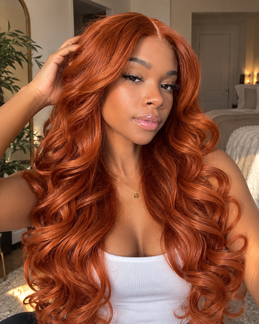 Aurora Front Lace Glueless Loose Wave Ginger 100% Human Hair Wig