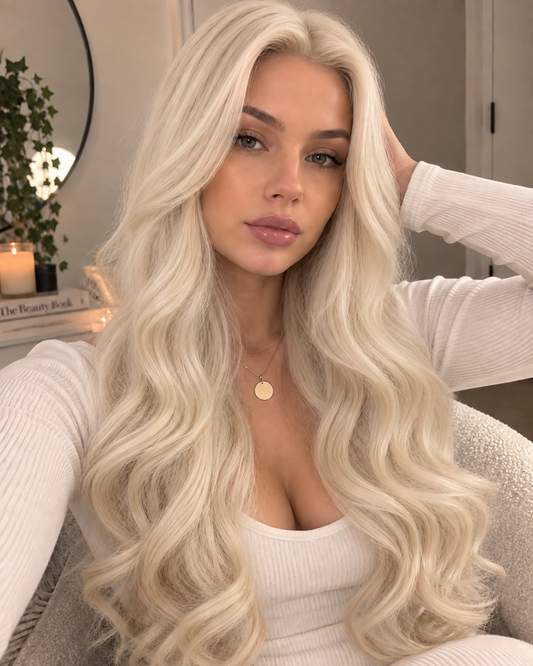 Aurora Front Lace Loose Wave Light Beige Blonde 100% Human Hair Wig