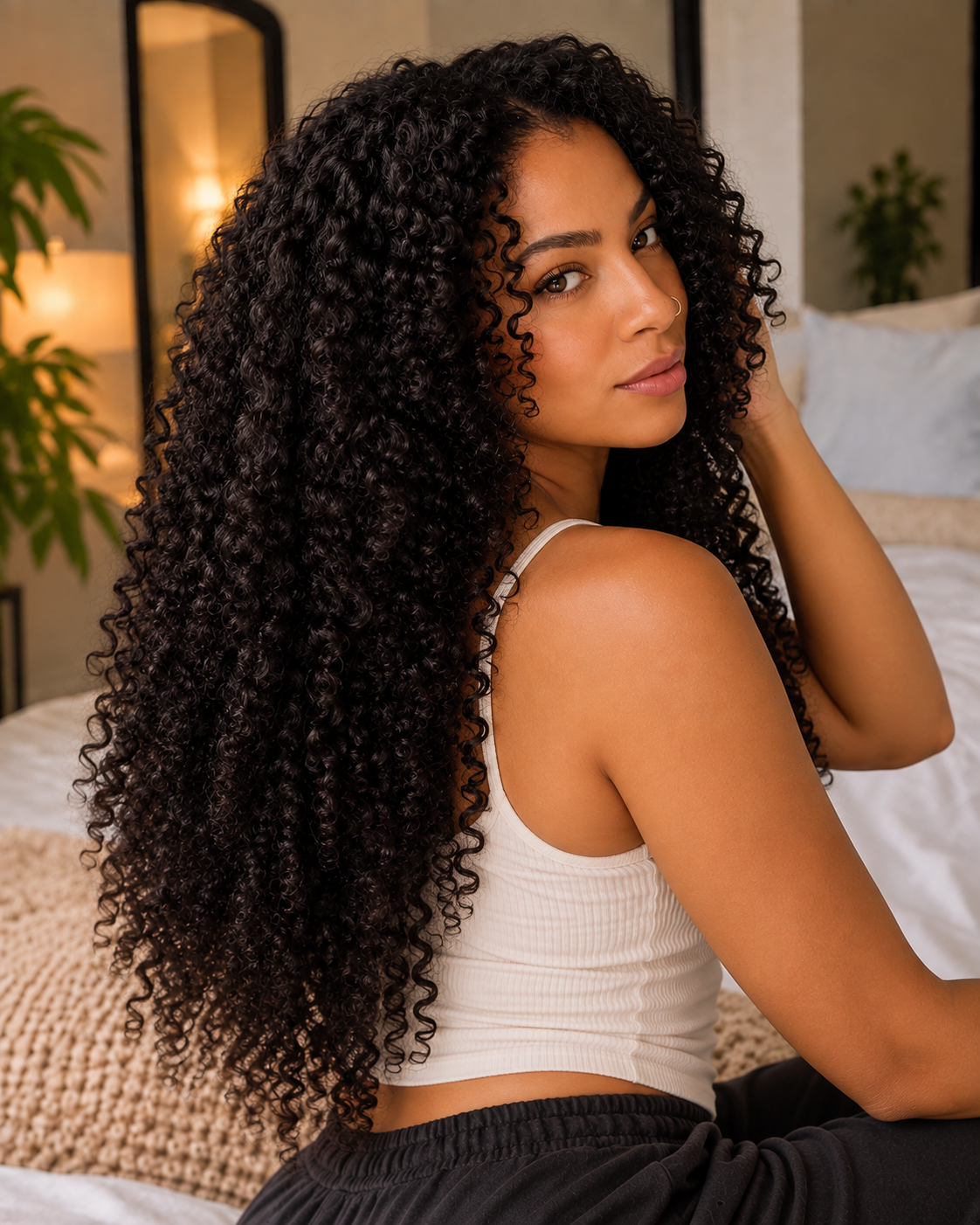 Aurora HD Lace Glueless Kinky Curly Natural Black 100% Human Hair Wig