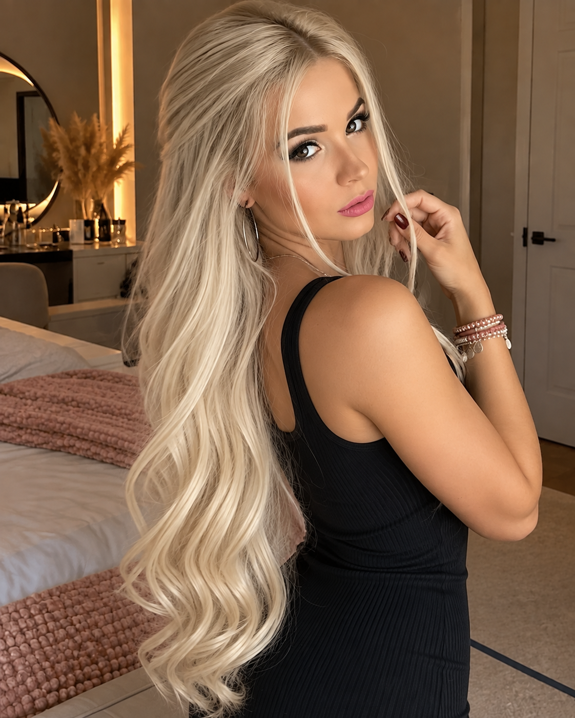 Aurora HD Lace Glueless Long Soft Wavy Blonde 100% Human Hair Wig