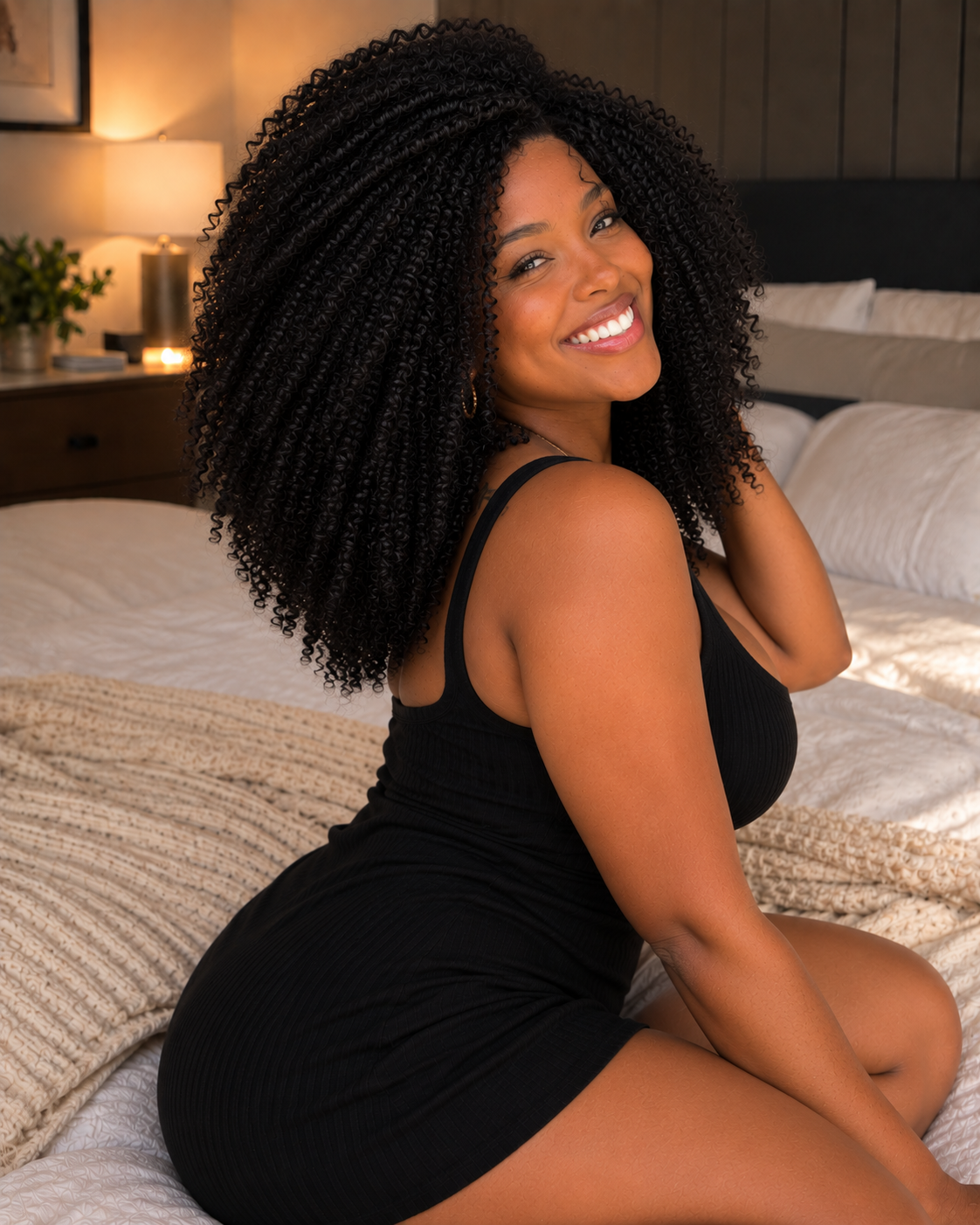 Aurora HD Lace Glueless Voluminous Kinky Curly Natural Black 100% Human Hair Wig