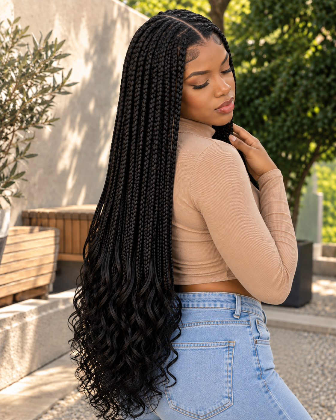 Aurora HD Lace Glueless Braided Natural Black 100% Human Hair Wig