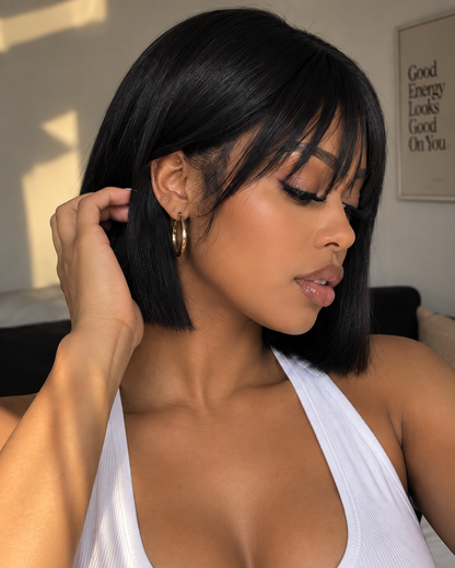 Aurora HD Lace Glueless Natural Black Bob 100% Human Hair Wig