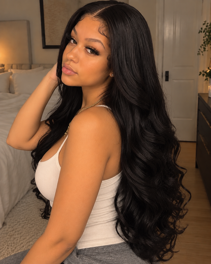 Aurora HD Lace Natural Black Body Wave 100% Human Hair Wig