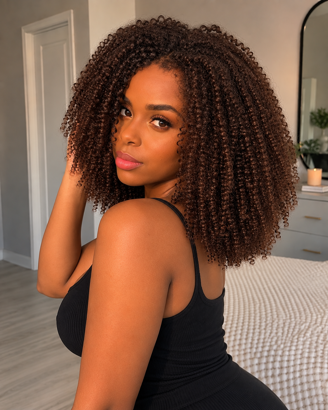 Aurora HD Lace Glueless Kinky Curly Brown 100% Human Hair Wig