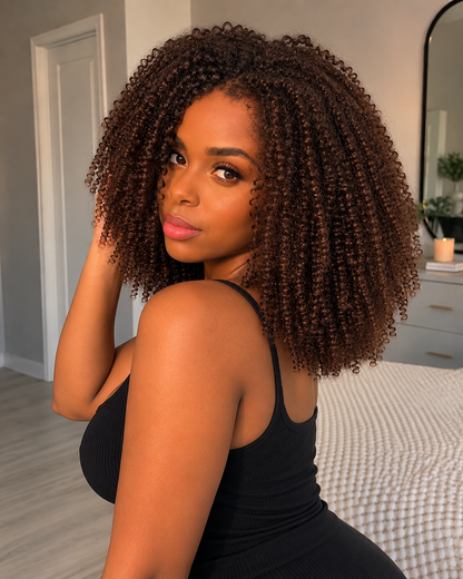 Aurora HD Lace Glueless Kinky Curly Brown 100% Human Hair Wig