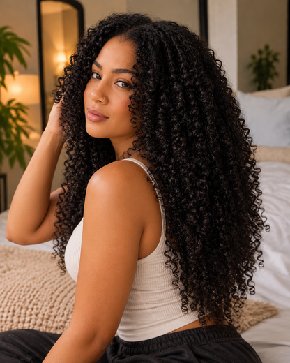 Aurora HD Lace Glueless Kinky Curly Natural Black 100% Human Hair Wig