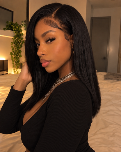 Aurora HD Lace Glueless Side Parted Natural Black 100% Human Hair Wig