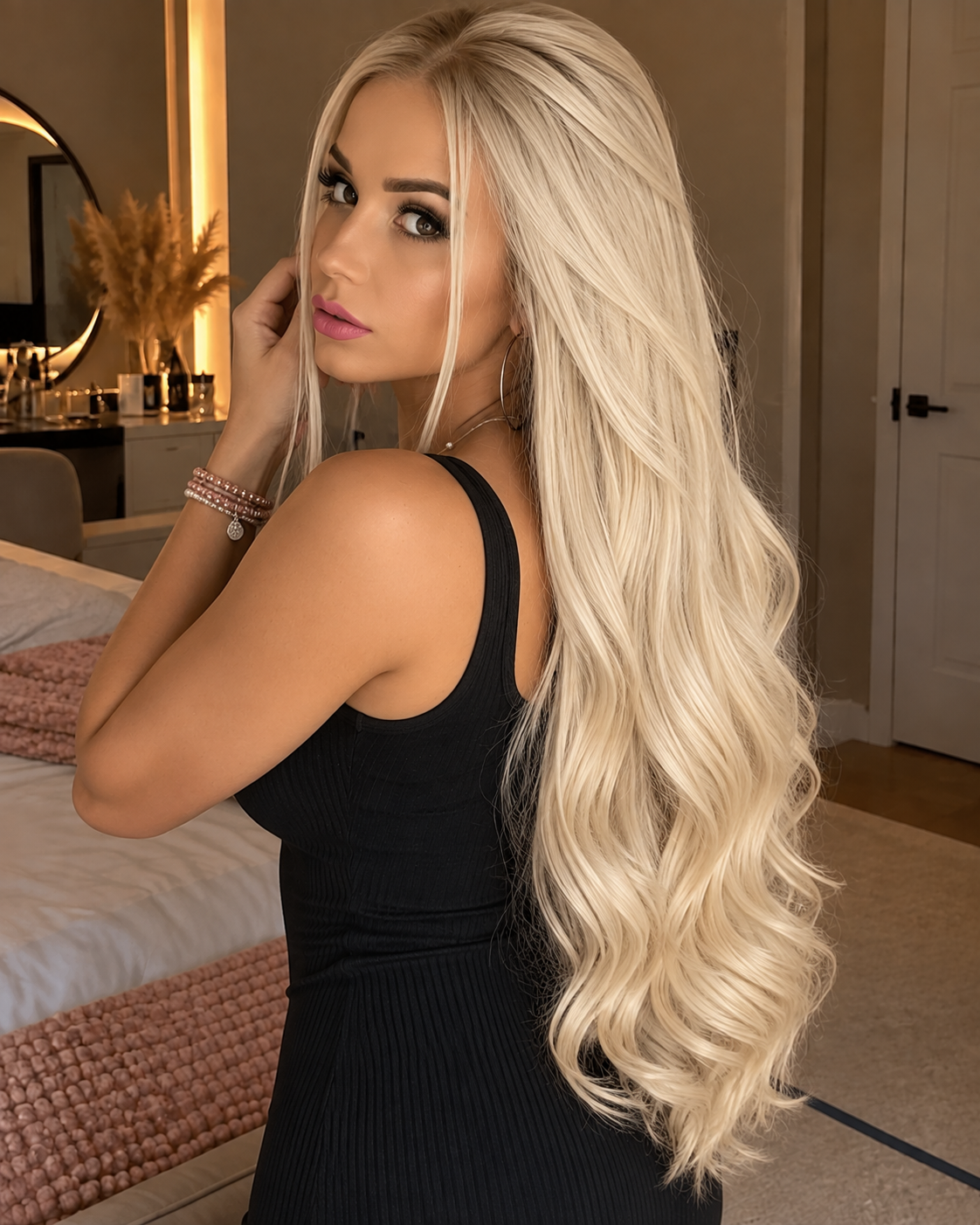 Aurora HD Lace Glueless Long Soft Wavy Blonde 100% Human Hair Wig