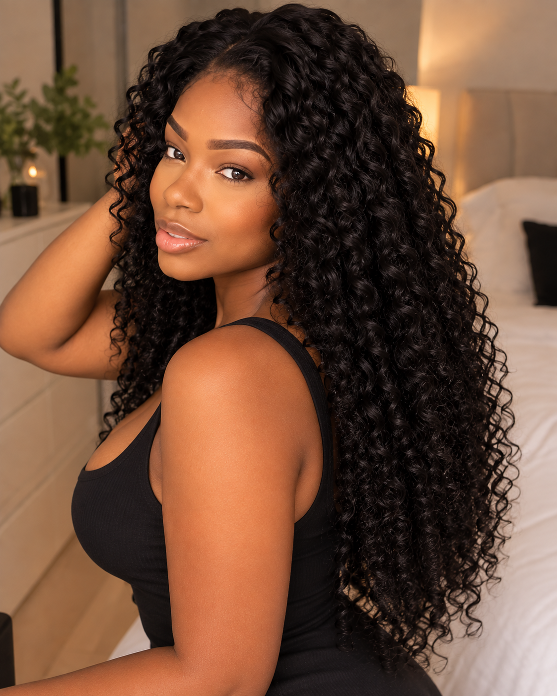 Aurora HD Lace Glueless Dense Kinky Curly Natural Black 100% Human Hair Wig