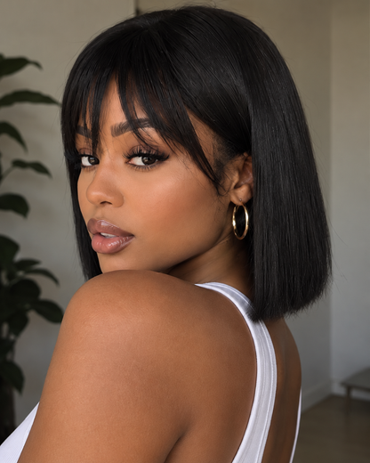 Aurora HD Lace Glueless Natural Black Bob 100% Human Hair Wig